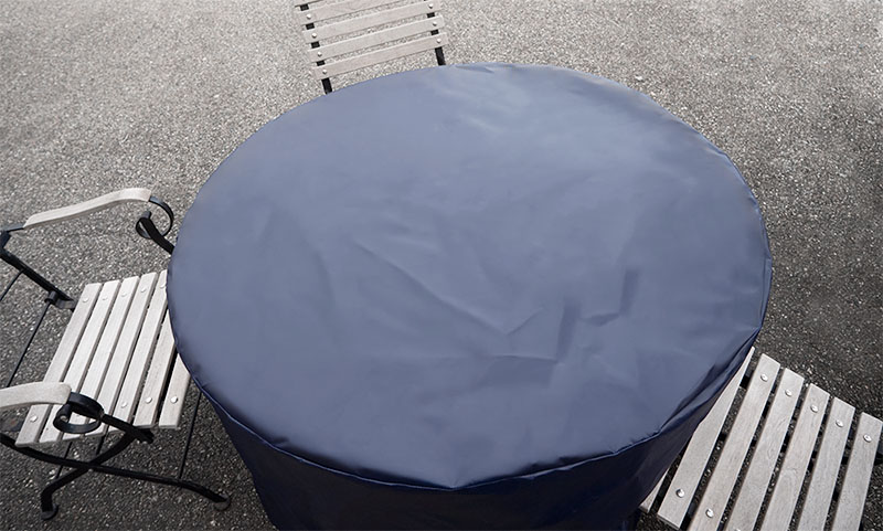 housse protection bleu ronde
